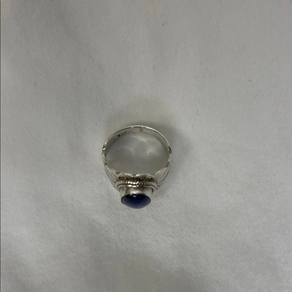 Sterling Silver and Blue Women's Ring Size 6.5 EUC